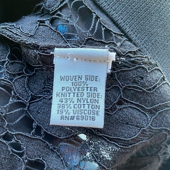 Ruff Hewn Black and Blue Floral Lace Reversible Bomber Jacket | Size M/L - Picture 13 of 13